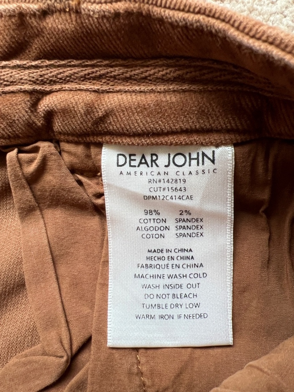 Dear John Corduroy Pants in Rust Brown - Picture 8 of 10